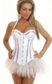 L2445D - Conjunto corselet branco + saia