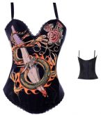 L2258R - Corselet overbust preto Rock Heaven