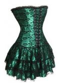 L2443 - Conjunto corselet + saia verde