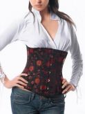 L2104 - Corselet underbust preto florido