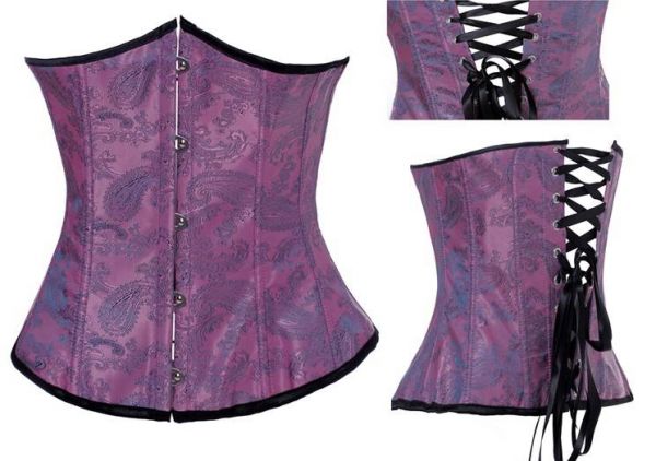 L2491 - Corselet underbust rosa detalhado