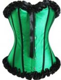 L2326 - Corselet overbust verde c/ babados