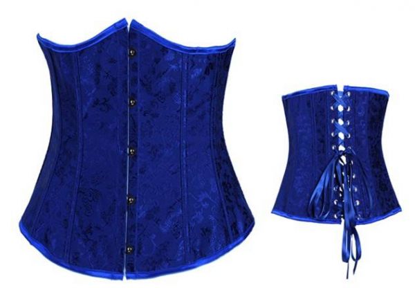 L2492 - Corselet underbust azul detalhado