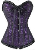 L2337 - Corselet overbust roxo c/ babado