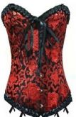 L2334 -  Corselet overbust vermelho c/ babado