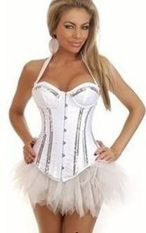 L2445D - Conjunto corselet branco + saia